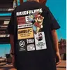 Camiseta Trendy de Dibujos Animados Estilo Hip-Hop Americano Oversized para Hombre, Corte Holgado, Talla Grande, Extra Grande, Manga Corta