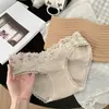Renda sexy estilo francês, calcinha de algodão puro, confortável e amiga da pele, com alta elasticidade, forro antibacteriano 10A, calcinha fio dental de cintura baixa