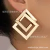 Pendientes de aleación y textil de moda fría, nuevos y modernos, de estilo geométrico cuadrado con gráfico, de estilo japonés y coreano, personalidad simple, transfronterizos