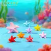 Mini estrelas-do-mar coloridas, enfeites para paisagem em miniatura, decorações de artesanato em resina, estilo Mediterrâneo, estrela-do-mar de cinco pontas