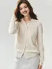Se puede usar solo o en capas. Cárdigan de punto 100% cachemira para mujer. Suéter artístico y minimalista. Prenda exterior de punto suave y cómoda