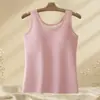 Chaleco Térmico de Cachemira y Seda para Mujer en Invierno, Adelgazante, con Copas Acolchadas Integradas, Ropa Interior Sin Costuras, Mantiene el Calor, Amigable con la Piel