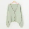 Suéter Cardigan Corto Muy Elegante, Tendencia Otoño e Invierno 2026 Nueva Moda Tejido Holgado Chaqueta de Estilo Fresco para Mujer