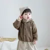 Abrigo cálido de invierno para niños y niñas, prenda exterior de forro polar de doble cara engrosada para bebés, chaqueta cárdigan con capucha