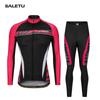SALETU Traje de Ciclismo Personalizável de Manga Longa para Todas as Estações Venda Direta da Fábrica Proteção Solar Respirável Traje de Bicicleta Feminino