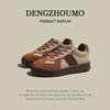 Zapatos de Entrenamiento de Cuero Genuino Zapatos de Mujer Primavera y Verano Nuevos Forrados de Felpa Versátiles Planos Deportivos Zapatos de Mujer Forrest Gump