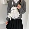 Estudiante Dulce 2026 Lindo Mini Moño Dibujo Animado Mochila Versátil para Mujer Nueva Mochila Estilo Coreano Conejo