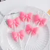 Decoración de pastel para el Día de San Valentín chino tarjeta en forma de corazón adorno de perro de dibujos animados lindo inserto de vela con lazo topper