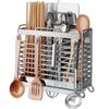 Soporte para Cucharas y Palillos de Gran Capacidad para el Hogar Estante de Almacenamiento Acero Inoxidable Organizador de Palillos Jaula para Palillos de Cocina Soporte para Palillos Montado en la Pared