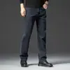 Jeans casuales de alta gama de marca francesa en color azul grisáceo para hombre, corte recto holgado, sin arrugas, duraderos, pantalón largo, nuevo modelo de otoño