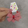 Primavera e verão novo coreano doce bebê crianças menina elástico vermelho xadrez mini laço headband cabelo loop