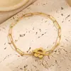 Joyería Lele Estilo Ins Coreano y Japonés Geométrico Flor de Ciruelo Hebilla Ot Cadena Gruesa Personalizada Pulsera Simple Juego de 3 Piezas para Mujeres