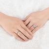 Anillo de pareja, anillo abierto de diamantes, anillo de bodas de simulación, anillo de bodas, anillo plateado para hombres y mujeres, joyería al por mayor para mujeres.