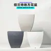 Maceta Cuadrada de Plástico Grueso Estilo Moderno Simple con Imitación de Cemento y Bambú Rico, Maceta Cuadrada Local Personalizada para Mulan, Maceta para Flores de Sala de Estar