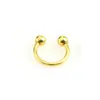Anillo de Herradura en Forma de C de Acero Inoxidable Transfronterizo Europeo y Americano Anillo de Nariz de Cono Puntiagudo de Acero Inoxidable Electrochapado Joyería para Piercing Fabricante Mayorista