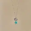 Colar com Pingente de Concha Estrela-do-Mar com Contas Fresco e Elegante para Mulheres, Corrente de Clavícula de Luxo Leve de Alta Qualidade, Acessório de Corrente de Pescoço Versátil da Moda