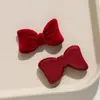 Accesorios de Pajarita de Terciopelo Borgoña de Alta Gama Estilo Francés DIY Materiales para Pasadores Estilo Año Nuevo para Mujeres