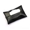 Correa de asiento de coche de cuero PU funda para pañuelos de coche almacenamiento simple colgante caja de papel bolsa para pañuelos de visera solar
