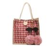 Bolsa de Almoço de Linho para Mulheres 206 Moda Tendência Lancheira Bolsa Tote Ins Estilo Japonês Bolsa de Ombro Pequena para Meninas para o Trabalho
