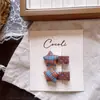 Pinza para el pelo de otoño e invierno para niños con botón de cuadros en forma de corazón, pasador de pentagrama de lana, pinza lateral para flequillo para niñas pequeñas
