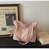 Bolsa Vintage de Grande Capacidade para Mulheres com Acabamento em Couro Oleado, Novo Modelo 2025, Bolsa de Ombro de Alta Qualidade para o Dia a Dia, Bolsa Tote de Mão, Bolsa Saco para Mulheres