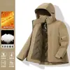 Chaqueta de Plumón de Algodón para Montañismo para Mujer, Nuevo Invierno 2025 Abrigo Azul de Algodón con Chaqueta Acolchada Integrada