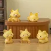 Paisagem em Miniatura Raposa Amarela Fofa Figura Decorativa DIY Acessório Decoração de Mesa Carro Casa Pequeno Ornamento