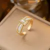 Anel de Zircônia Micro-Pavimentado para Dedo Indicador Feminino, Anel de Dedo Indicador de Luxo Leve da Moda para Mulheres com Abertura Ajustável