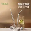 FaSoLa Popote de Titanio Puro Reutilizable Grado Alimenticio para Té con Leche Café Beber Agua Resistente a Altas Temperaturas No Desechable