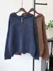 Cardigã de malha fleece com capuz e zíper, novo estilo coreano outono e inverno 2026, jaqueta suéter simples de cor sólida solta para mulheres