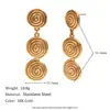 Elegante anillo en espiral de estrella de mar, acero inoxidable chapado en oro de 18 quilates, aretes de botón de concha de perla irregular envueltos en alambre para el verano