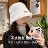 Sombrero de Pescador de Lana de Oveja para Otoño e Invierno, Sombrero Versátil Estilo Japonés que Hace que la Cara Parezca Más Pequeña, Sombrero de Cubo de Felpa Engrosado y Cálido para Invierno, Moderno
