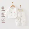 Roupas de Bebê Outono e Inverno Acolchoado Três Camadas Traje Quente Roupas de Inverno para Recém-Nascidos Algodão Puro Sem Costura Roupas Infantis Anyang