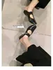 Pronto para Envio ~ Estilo Igual ao da Mamãe Uva Padrão de Ovelha Bico Redondo Francês Elástico Versátil e Confortável Sapatos Mary Jane para Mulheres Primavera e Verão