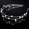 Diadema de hadas en stock para mujer, estilo verano, modelo nuevo de moda 2025, diadema simple de aleación con pedrería fina y perlas