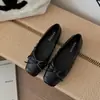 Sapato feminino Mary Jane estilo coreano, bico quadrado, baixo corte, 2026, novo, retrô, sem cadarço, para primavera e outono, sola plana, sapato de vovó
