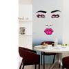 SK36002 mujer labios rojos moda personalidad sala de estar dormitorio mesita de noche pegatinas impermeables pegatinas de pared venta al por mayor de fábrica