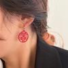 Pendientes rojos de alta gama, sencillos y adecuados para Año Nuevo, para mujer, otoño e invierno, elegantes pendientes rojos de red de nicho, pendientes de moda que combinan con todo.