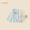 Camiseta de Otoño para Niñas 2026 Nuevo Estilo Coreano Sencilla de Manga Larga para Bebés, Cómoda de Primavera y Otoño para Niños, Clase A