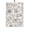 Pintura Decorativa de Beleza com Linhas Simples Modernas Pintura de Parede Pendurada com Arte de Flores Abstratas Parede de Fundo de Sofá da Sala de Estar Pintura Sem Moldura