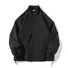 Chaqueta de Trabajo Casual para Exteriores de Primavera y Otoño para Hombre con Cuello Alto, Cremallera, Versátil, Sencilla, Mismo Estilo para Hombres y Mujeres, Adelgazante