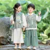 Conjunto Hanfu para niños para primavera y otoño, nueva ropa tradicional de estilo chino para niños, ropa diaria de estilo chino para bebés y niños, traje Tang de estilo antiguo