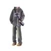 24 Nova Primavera e Outono Terno Completo de Obras Conjunto de Roupas Masculinas com High Street Jeans Marca de Moda Manga Comprida Casual