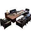 Nuevo estilo chino Nogal Negro Norteamericano Madera Maciza Mesa de Té y Juego de Sillas Estética Dinastía Song Mesa de Té Zen Mesa de Té para Preparar Té en Sala de Té