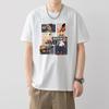 Camiseta de manga curta estampada solta de verão masculina moda casual para todos os jogos na moda gola redonda respirável confortável estudantes adolescentes