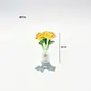 Buquê de Rosa Esmaltada Zibo Mini Arranjo de Flores Artificiais de Vidro Decoração de Mesa Artesanato Presente de Dia dos Namorados