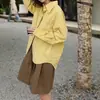 Camisa de mujer de manga larga para primavera y otoño, top azul de alta calidad, estilo novio holgado, para ir al trabajo, OL, camisa superpuesta
