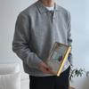 Polo Lapela Comércio Exterior Cor Sólida Malha Masculina Versátil Casual Estilo Coreano Solto Suéter de Malha Estilo Hong Kong Malha