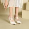1088G Sandalias de Tacón Alto con Punta Abierta de un Solo Carácter Baotou para Mujer Verano 2025 Zapatos de Tacón Alto con Plataforma de Tacón de Aguja