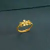 Anillo de Boda Flor de Durazno Dorado Anillo de Boda Familia Zhou Anillo Ajustable Anillo de Boda para Mujeres